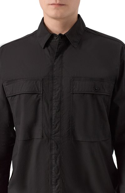 Хлопковая куртка-рубашка STONE ISLAND черного цвета по цене 66900 руб., арт. K1S151200015/S0003, фото 5 Хлопковая куртка-рубашка STONE ISLAND, арт. K1S151200015/S0003, фото 5