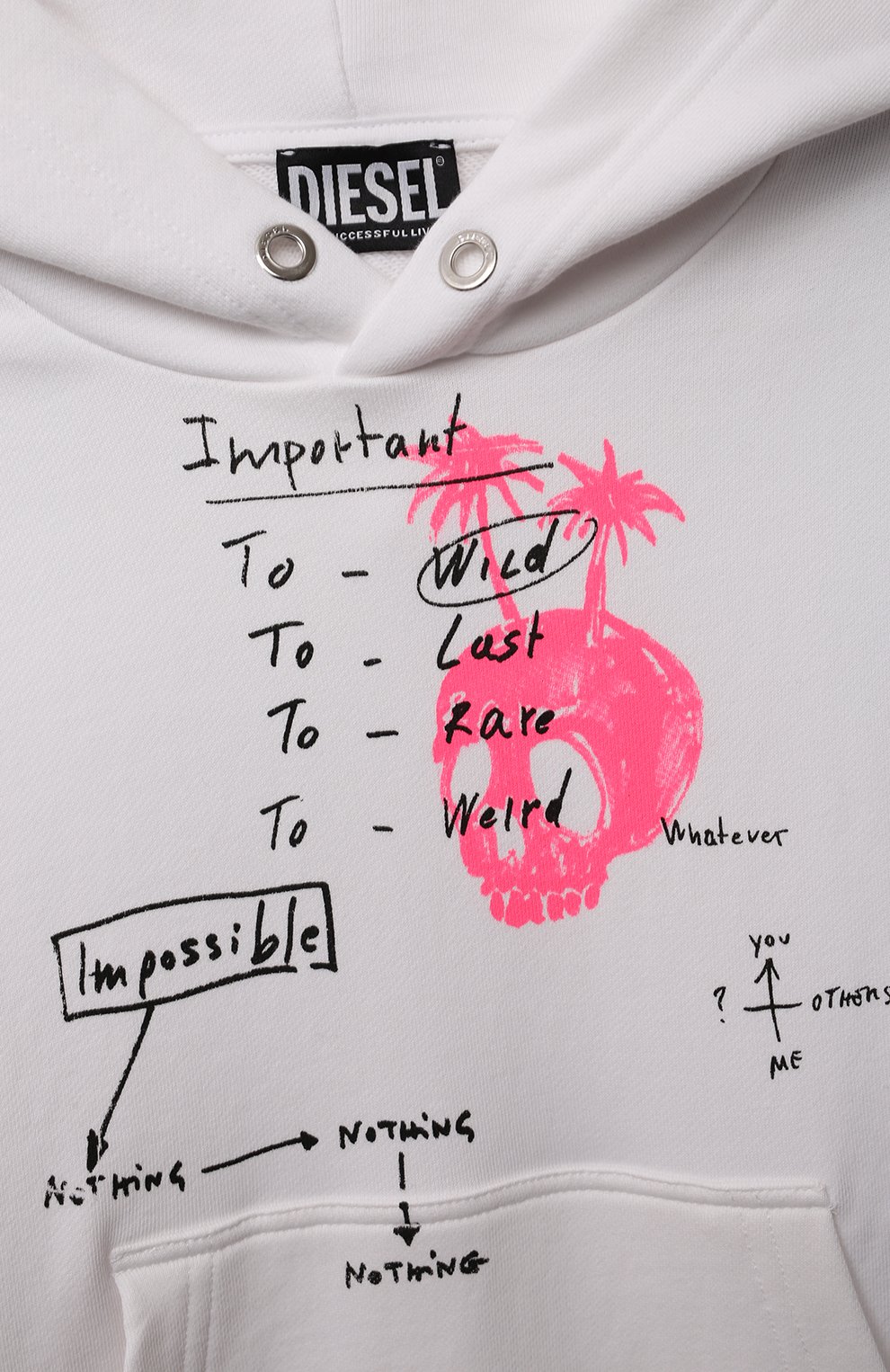 Хлопковое худи DIESEL, арт. J00622-KYAQK, фото 3