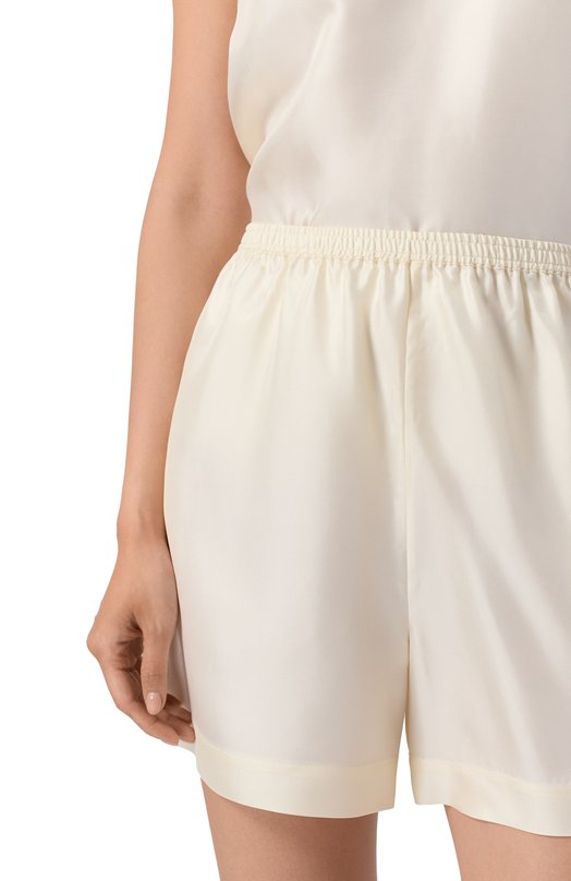 Шелковые шорты Loulou de Saison ARL Кремовый  ARL Фото 5