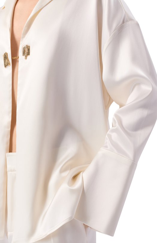 Атласная блузка Daname 726SS7820A Белый  726SS7820A Фото 5