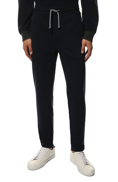 Хлопковые брюки BRUNELLO CUCINELLI темно-синего цвета по цене 81850 руб., арт. MTU143243G, фото 3 Хлопковые брюки BRUNELLO CUCINELLI, арт. MTU143243G, фото 3