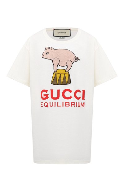 Женская хлопковая футболка GUCCI, арт. 615044/XJCRI
