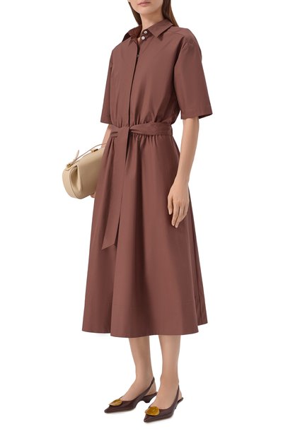 Хлопковое платье NOBLE&BRULEE коричневого цвета по цене 78000 руб., арт. NB135/120126/24, фото 2 Хлопковое платье NOBLE&BRULEE, арт. NB135/120126/24, фото 2