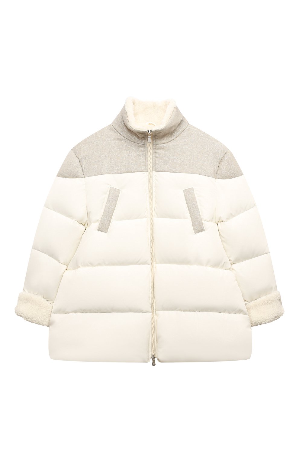 Пуховая куртка ELEVENTY кремового цвета по цене 46700 руб., арт. ET2A80/N0041/12-16, фото 1 Пуховая куртка ELEVENTY, арт. ET2A80/N0041/12-16, фото 1