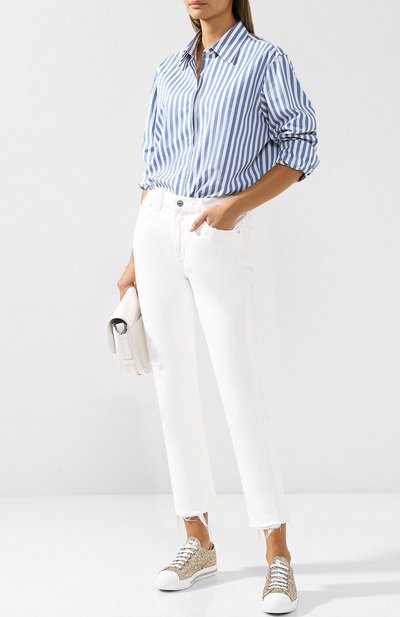 Кеды с глиттером на шнуровке MIU MIU, арт. 5E8998/3B4X, фото 2