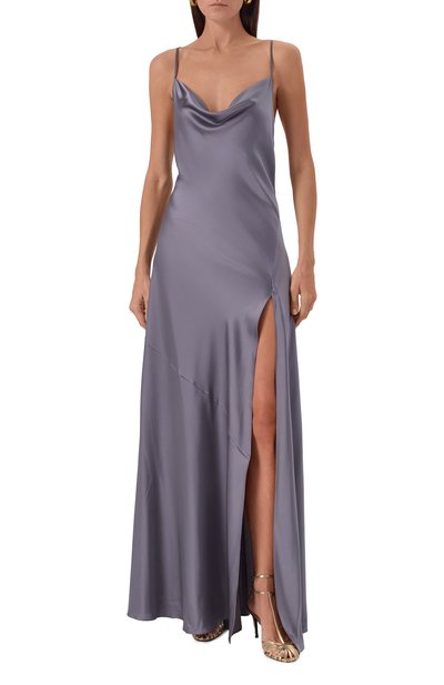 Атласное платье DANAME серого цвета по цене 99500 руб., арт. 625FW6701S, фото 3 Атласное платье DANAME, арт. 625FW6701S, фото 3