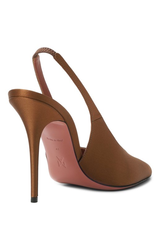 Атласные босоножки Kristina 105 Amina Muaddi KRISTINA SLING 105/SATIN Коричневый  KRISTINA SLING 105/SATIN Фото 5