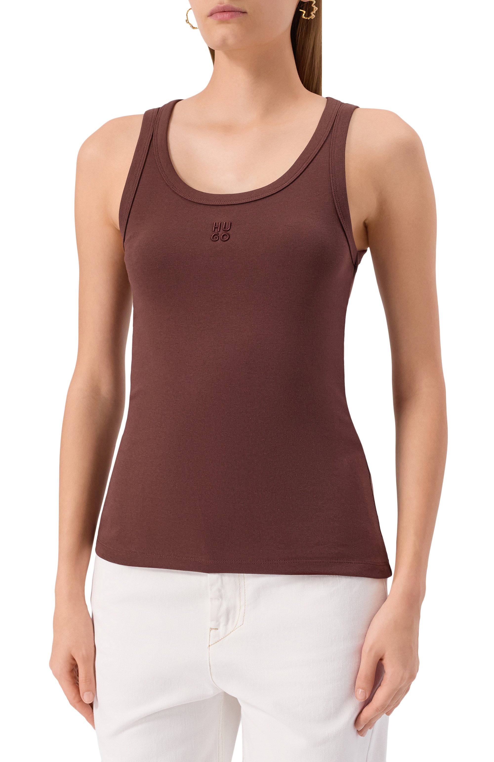 Хлопковая майка HUGO, арт. 50514489, фото 3