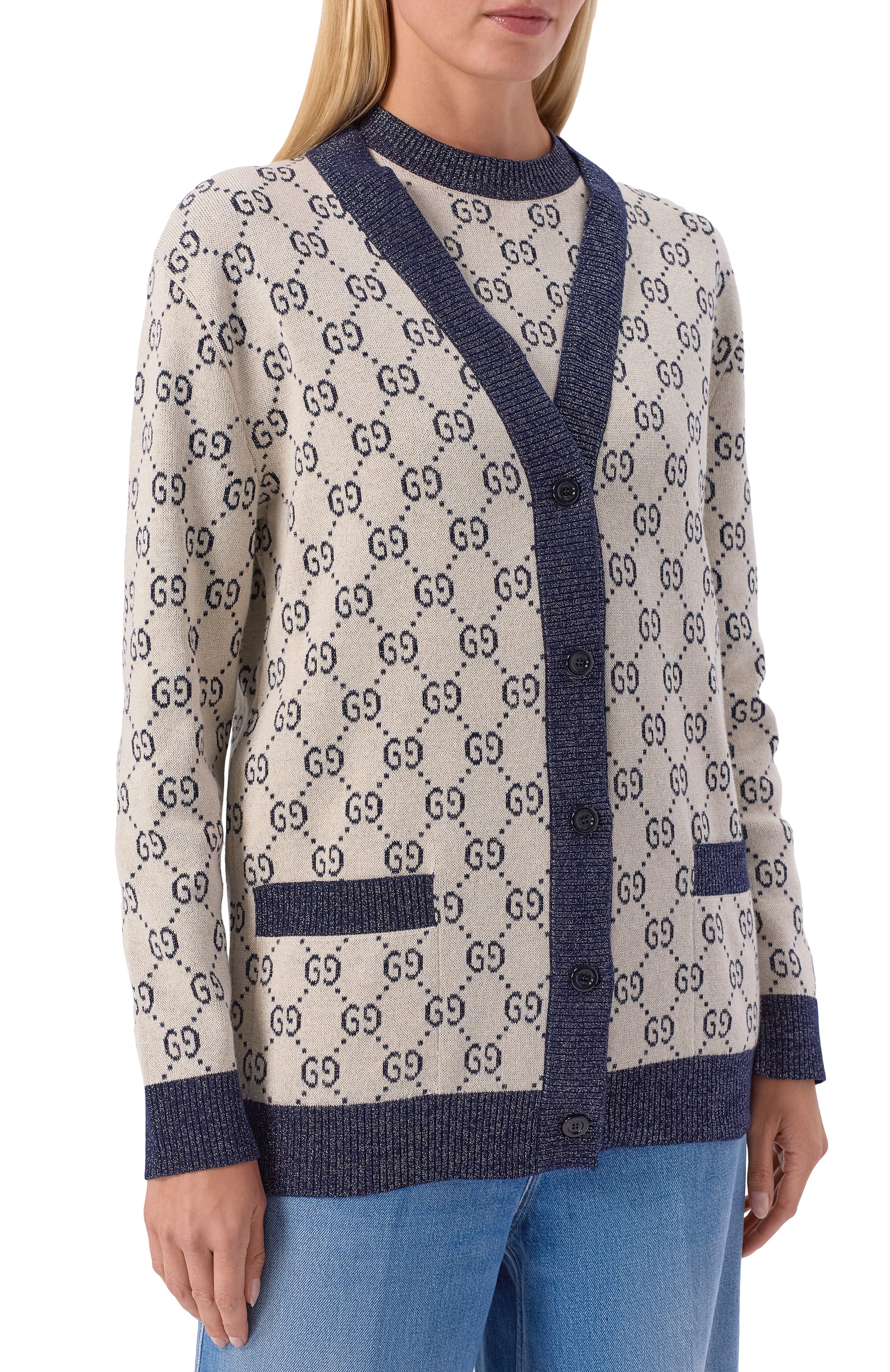 Хлопковый кардиган GUCCI кремового цвета по цене 184500 руб., арт. 692727/XKB54, фото 3 Хлопковый кардиган GUCCI, арт. 692727/XKB54, фото 3