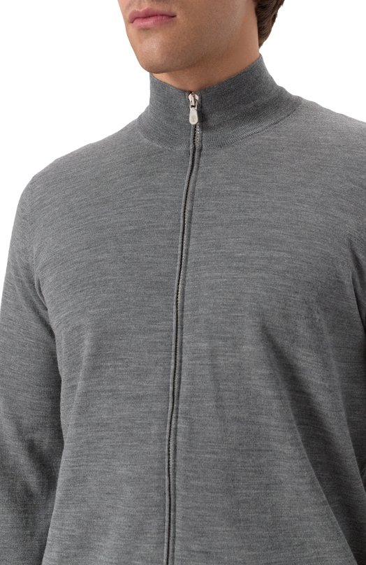 Кардиган из шерсти и кашемира Brunello Cucinelli M2400106 Серый  M2400106 Фото 5