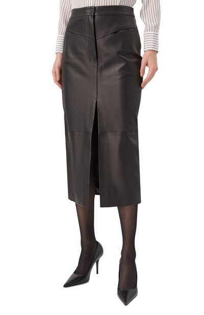 Кожаная юбка HUGO черного цвета по цене 52300 руб., арт. 50529939, фото 3 Кожаная юбка HUGO, арт. 50529939, фото 3