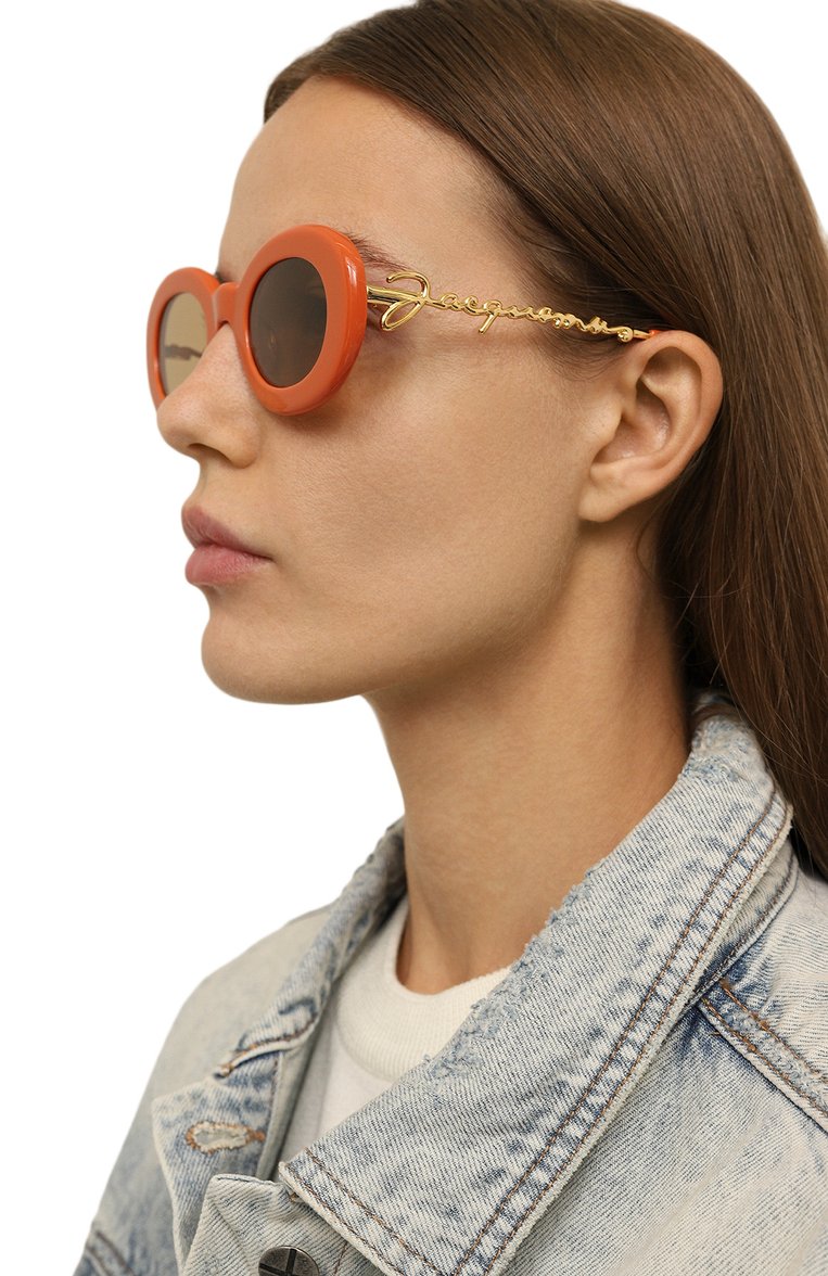 Женские солнцезащитные очки JACQUEMUS оранжевого цвета, арт. LES LUNETTES PRALU MULTI 0RANGE | Фото 2 (Материал: Пластик; Тип очков: С/з; Нос: Не проставлено; Региональные ограничения белый список (Axapta Mercury): Не проставлено; Очки форма: Овальные; Оптика Гендер: оптика-женское)