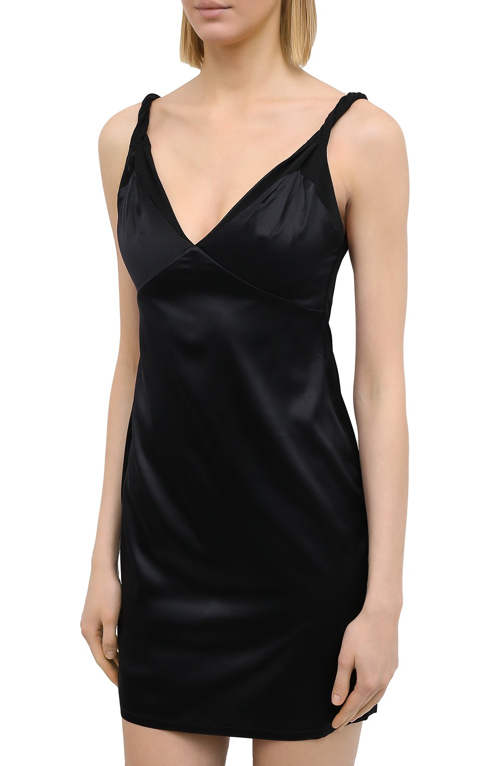 Атласное платье RTA черного цвета по цене 47050 руб., арт. WU0332-6059BLK, фото 3 Атласное платье RTA, арт. WU0332-6059BLK, фото 3