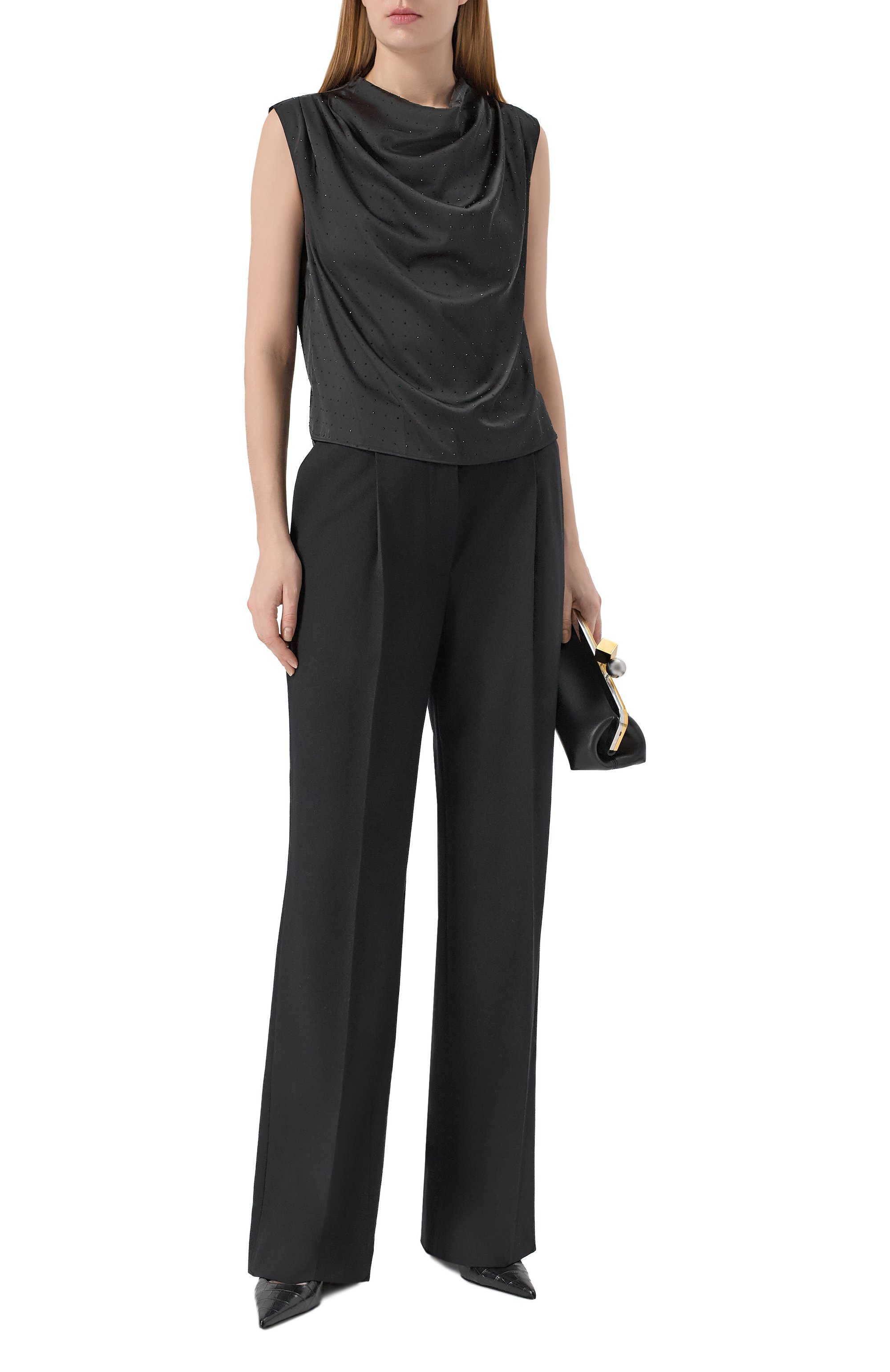 Атласный топ HUGO черного цвета по цене 21950 руб., арт. 50547697, фото 2 Атласный топ HUGO, арт. 50547697, фото 2