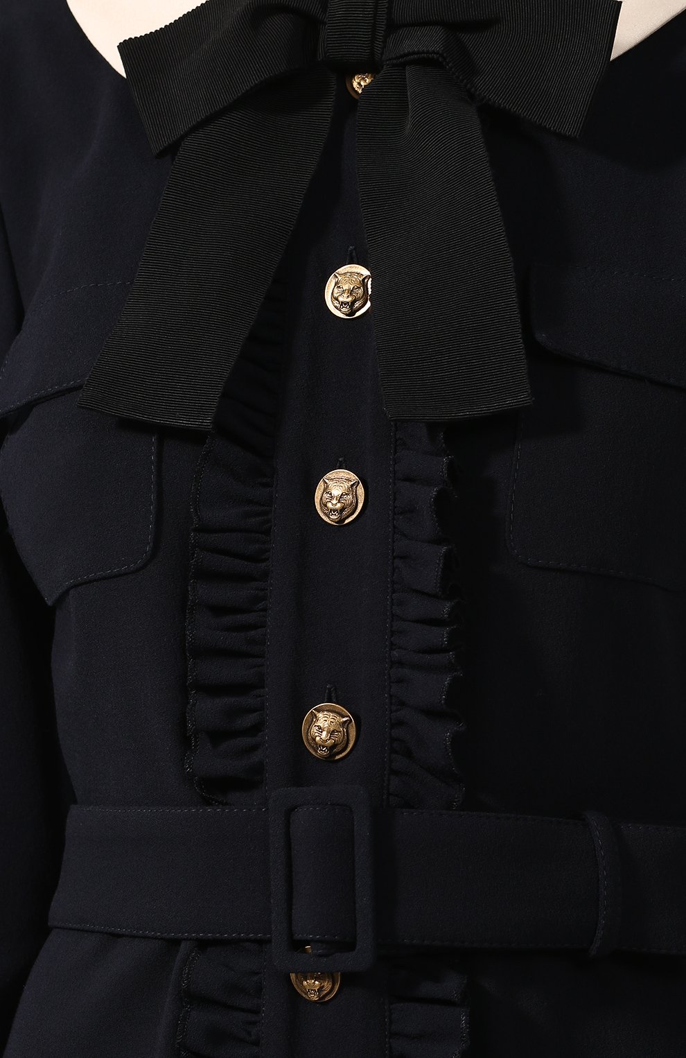 Шерстяное платье с поясом и бантом GUCCI, арт. 517425/ZLW01, фото 5