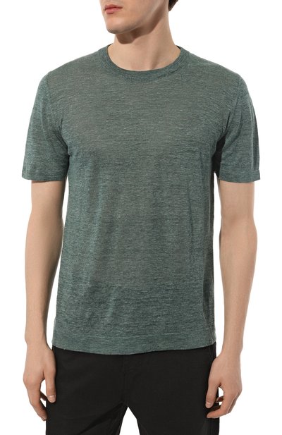 Футболка изо льна и шелка IL BORGO CASHMERE зеленого цвета по цене 48900 руб., арт. MS54-735-02G0, фото 3 Футболка изо льна и шелка IL BORGO CASHMERE, арт. MS54-735-02G0, фото 3