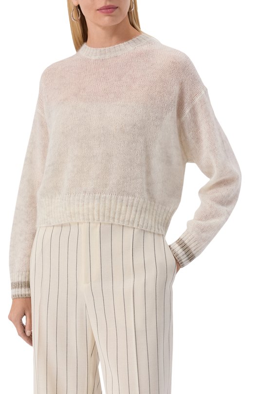 Свитер Brunello Cucinelli M2I780110P Кремовый  M2I780110P Фото 3