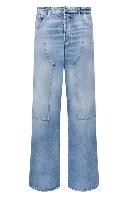 Мужские джинсы loose carpenter DSQUARED2 голубого цвета, арт. S74LB1747/S30839 | Фото 1 (Автоматизация состава: Проставлено; Длина (брюки, джинсы): Стандартные; Материал внешний: Хлопок; Автоматизация ТО: Проставлено)