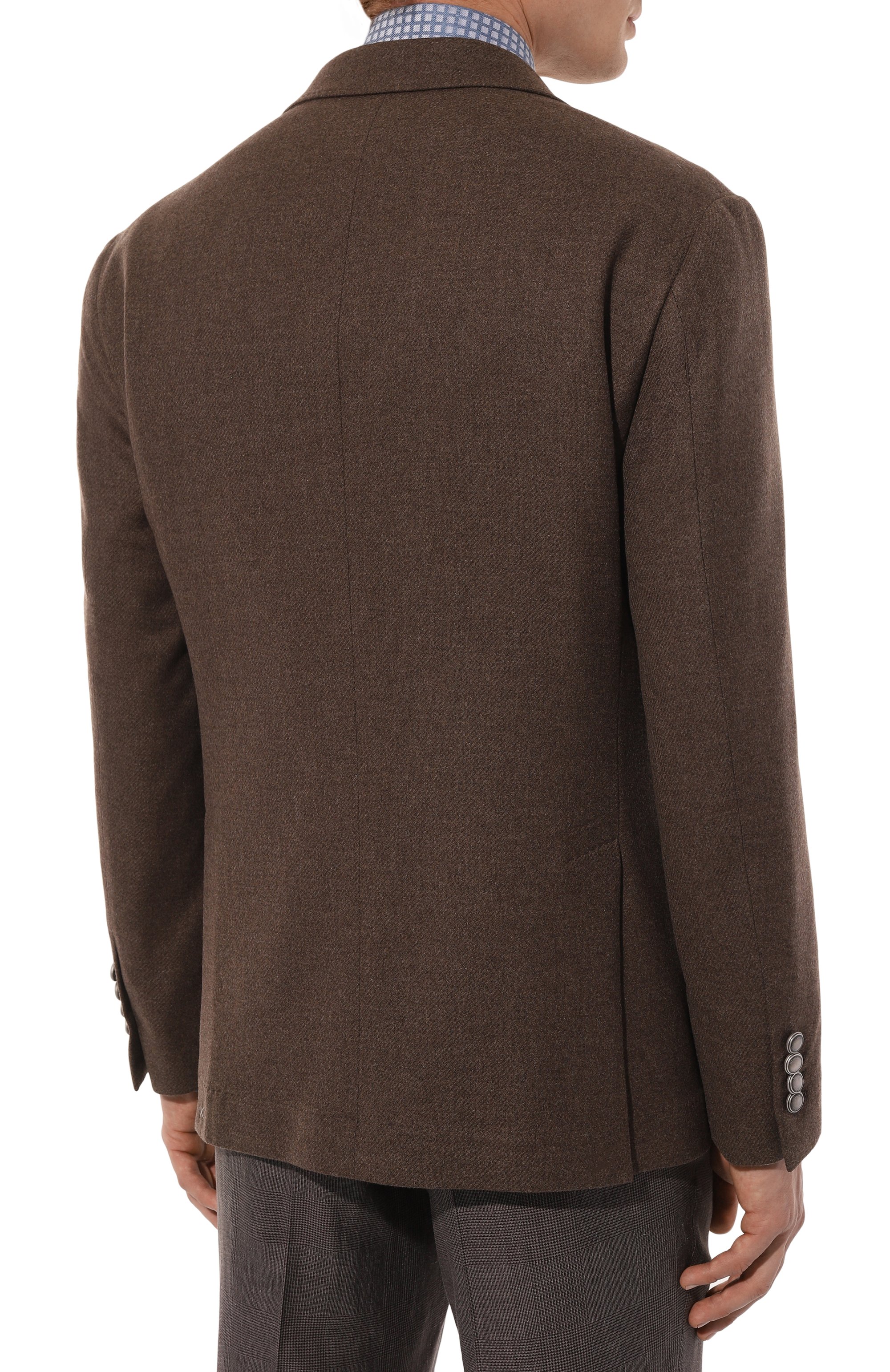 Пиджак из шерсти и шелка BRUNELLO CUCINELLI темно-коричневого цвета по цене 553000 руб., арт. MN4857BDD, фото 6 Пиджак из шерсти и шелка BRUNELLO CUCINELLI, арт. MN4857BDD, фото 6