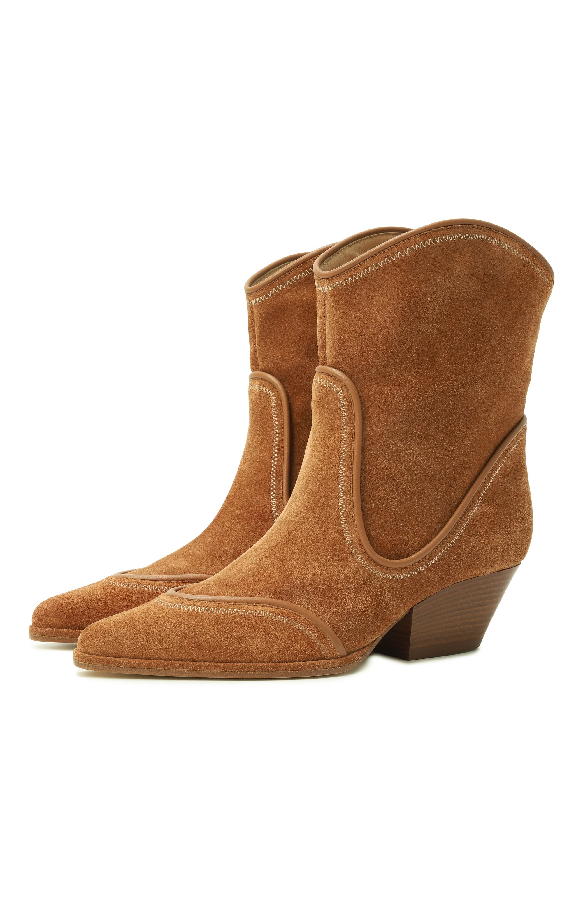 Замшевые казаки tiwi SERGIO ROSSI коричневого цвета по цене 108000 руб., арт. B11620/MCRM13, фото 1 Замшевые казаки tiwi SERGIO ROSSI, арт. B11620/MCRM13, фото 1