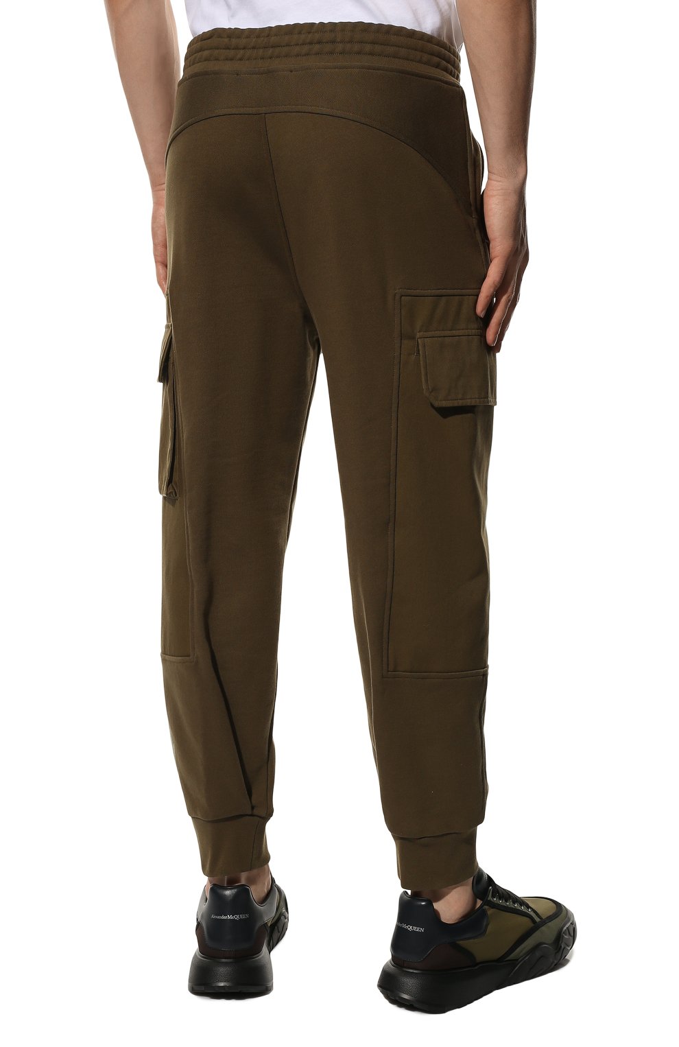 Хлопковые джоггеры NEIL BARRETT хаки цвета по цене 55450 руб., арт. BJP019C S533S, фото 4 Хлопковые джоггеры NEIL BARRETT, арт. BJP019C S533S, фото 4
