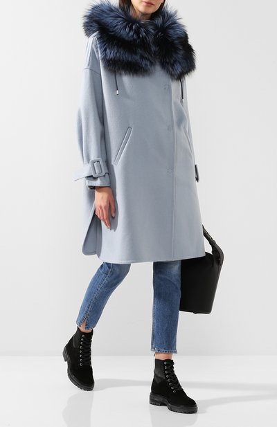 Кашемировое пальто с меховой отделкой YVES SALOMON, арт. 9WYM01097CARD, фото 2