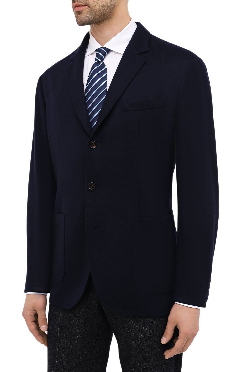 Кашемировый пиджак BRUNELLO CUCINELLI темно-синего цвета по цене 384500 руб., арт. ML8968J01, фото 3 Кашемировый пиджак BRUNELLO CUCINELLI, арт. ML8968J01, фото 3