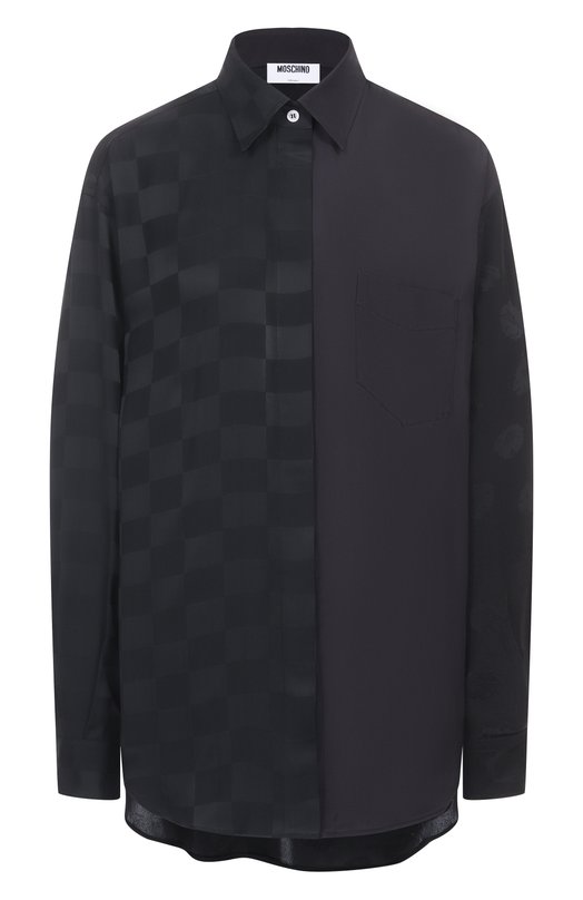 Рубашка из вискозы и шелка Moschino A0235/5535 Чёрный A0235/5535