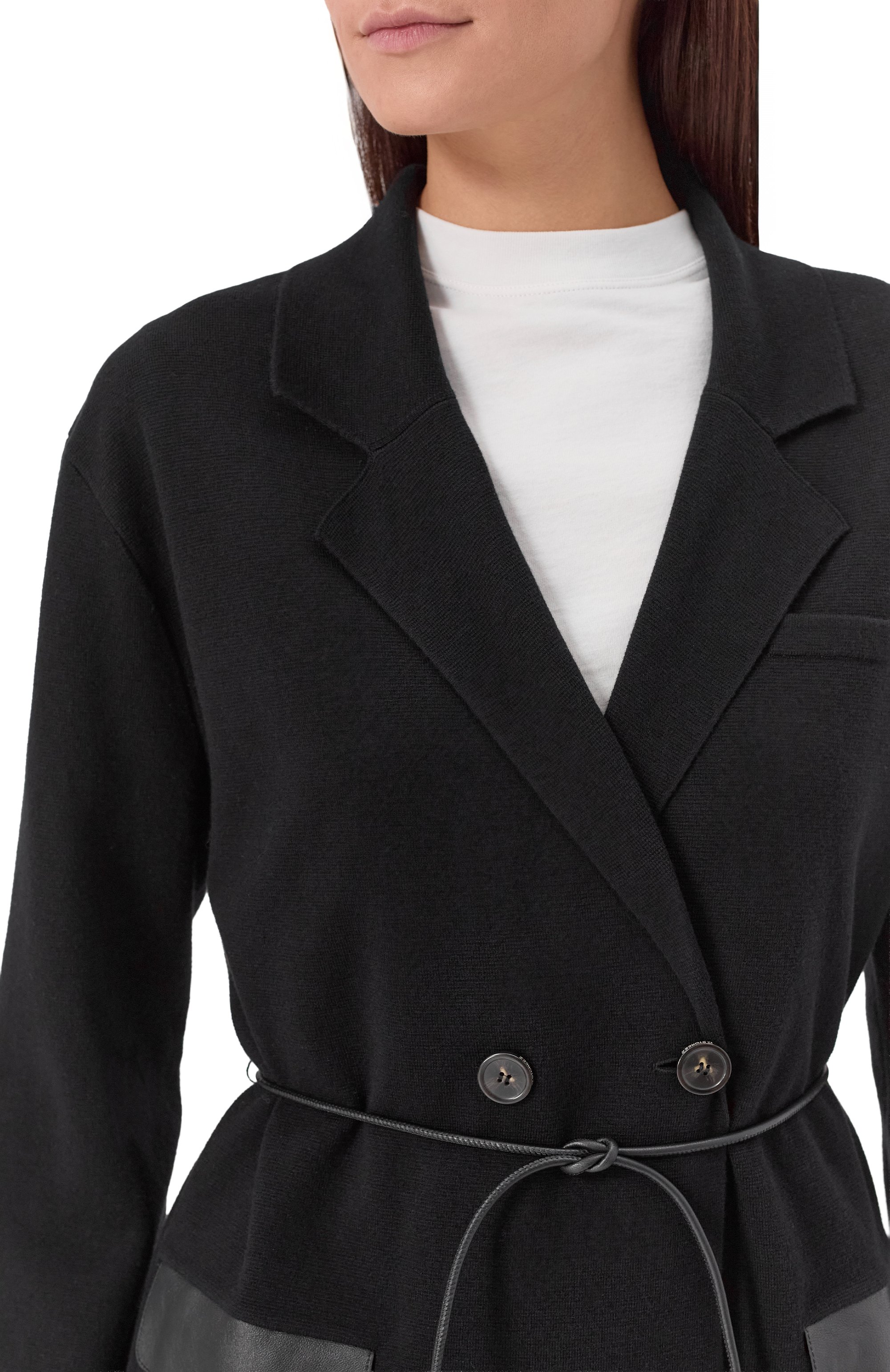 Жакет из шерсти и хлопка 12 STOREEZ черного цвета по цене 32000 руб., арт. 134006, фото 5 Жакет из шерсти и хлопка 12 STOREEZ, арт. 134006, фото 5