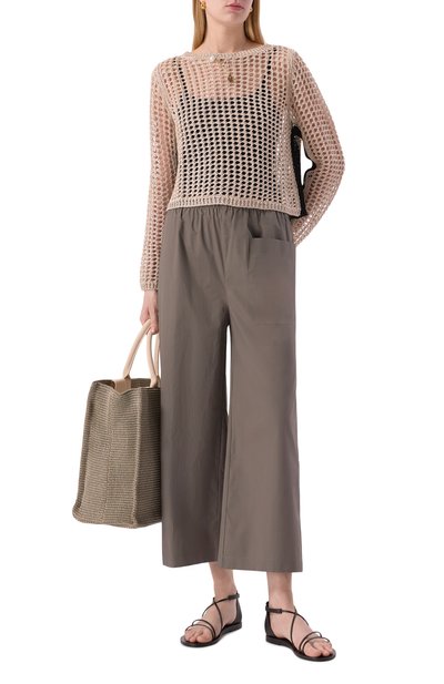 Свитер из вискозы ERIKA CAVALLINI бежевого цвета по цене 61550 руб., арт. P5SC02, фото 2 Свитер из вискозы ERIKA CAVALLINI, арт. P5SC02, фото 2