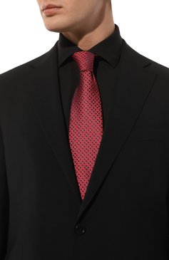 Мужской шелковый гал�стук STEFANO RICCI красного цвета, арт. CCXL/52002 | Фото 2 (Принт: С принтом; Материал: Текстиль, Шелк; Материал сплава: Проставлено; Нос: Не проставлено)