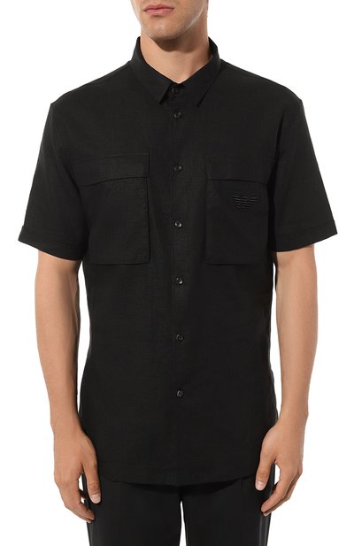 Рубашка изо льна и вискозы EMPORIO ARMANI, арт. 211861/3R467, фото 3