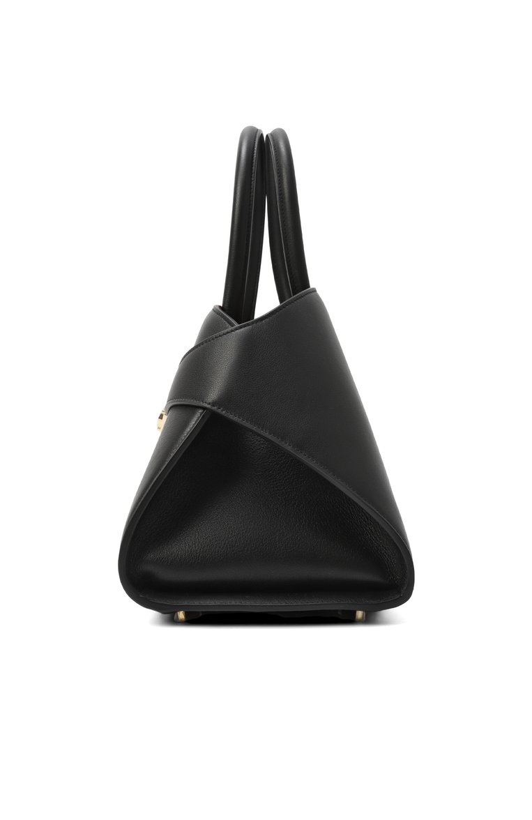 Женская сумка hug small FERRAGAMO черного цвета, арт. 215608/767814 | Фото 4 (Размер: small; Ремень/цепочка: На ремешке; Мате�риал: Натуральная кожа; Автоматизация ТО: Проставлено; Автоматизация состава: Проставлено)