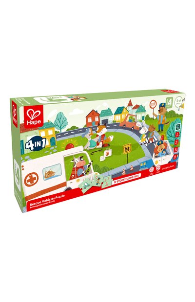 Пазл 4 в 1 спасательные машины HAPE, арт. E1639_HP