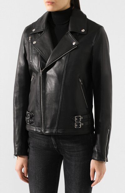 Кожаная куртка JOSEPH черного цвета по цене 109500 руб., арт. JF003510, фото 3 Кожаная куртка JOSEPH, арт. JF003510, фото 3