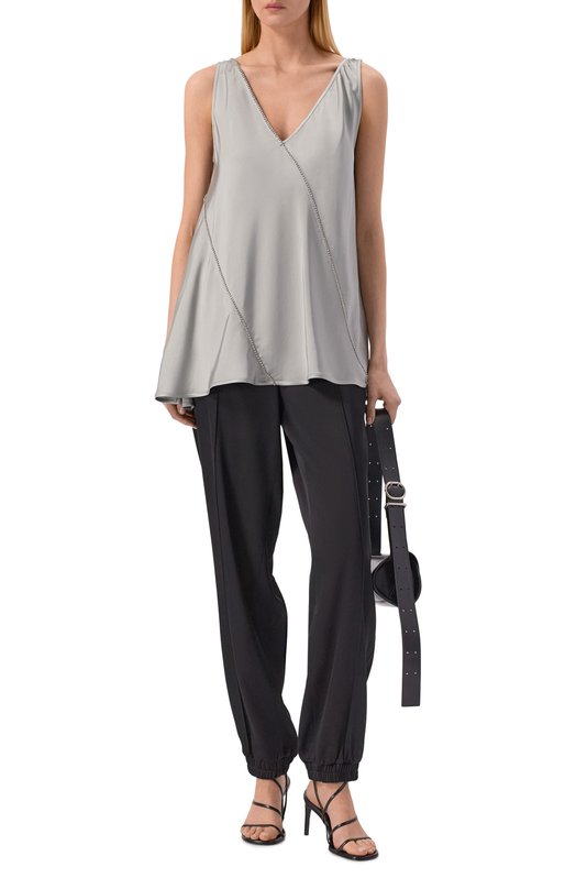 Атласный топ Jil Sander J01NC0176/J65022 Серый  J01NC0176/J65022 Фото 2