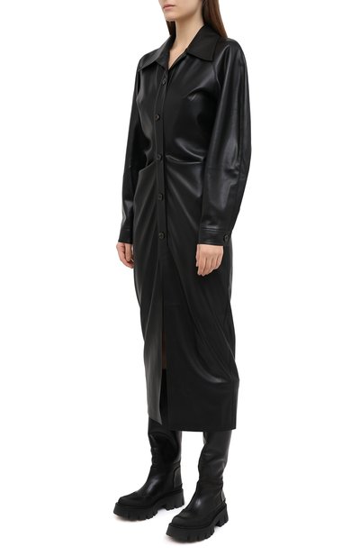 Платье NANUSHKA черного цвета по цене 78850 руб., арт. SAMI_BLACK_VEGAN LEATHER, фото 3 Платье NANUSHKA, арт. SAMI_BLACK_VEGAN LEATHER, фото 3