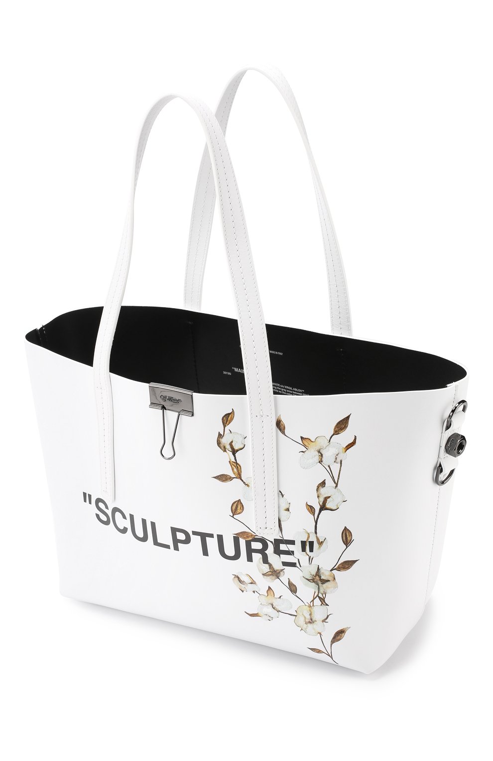 Сумка-тоут sculpture OFF-WHITE белого цвета по цене 115000 руб., арт. 0WNA025R197790850110, фото 4 Сумка-тоут sculpture OFF-WHITE, арт. 0WNA025R197790850110, фото 4