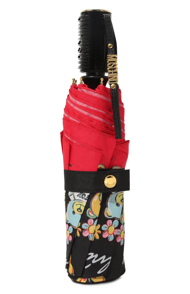 Женский складной зонт MOSCHINO черного цвета, арт. 8933 0PENCL0SE | Фото 5 (Материал: Синтетический материал, Текстиль, Металл; Нос: Не проставлено)