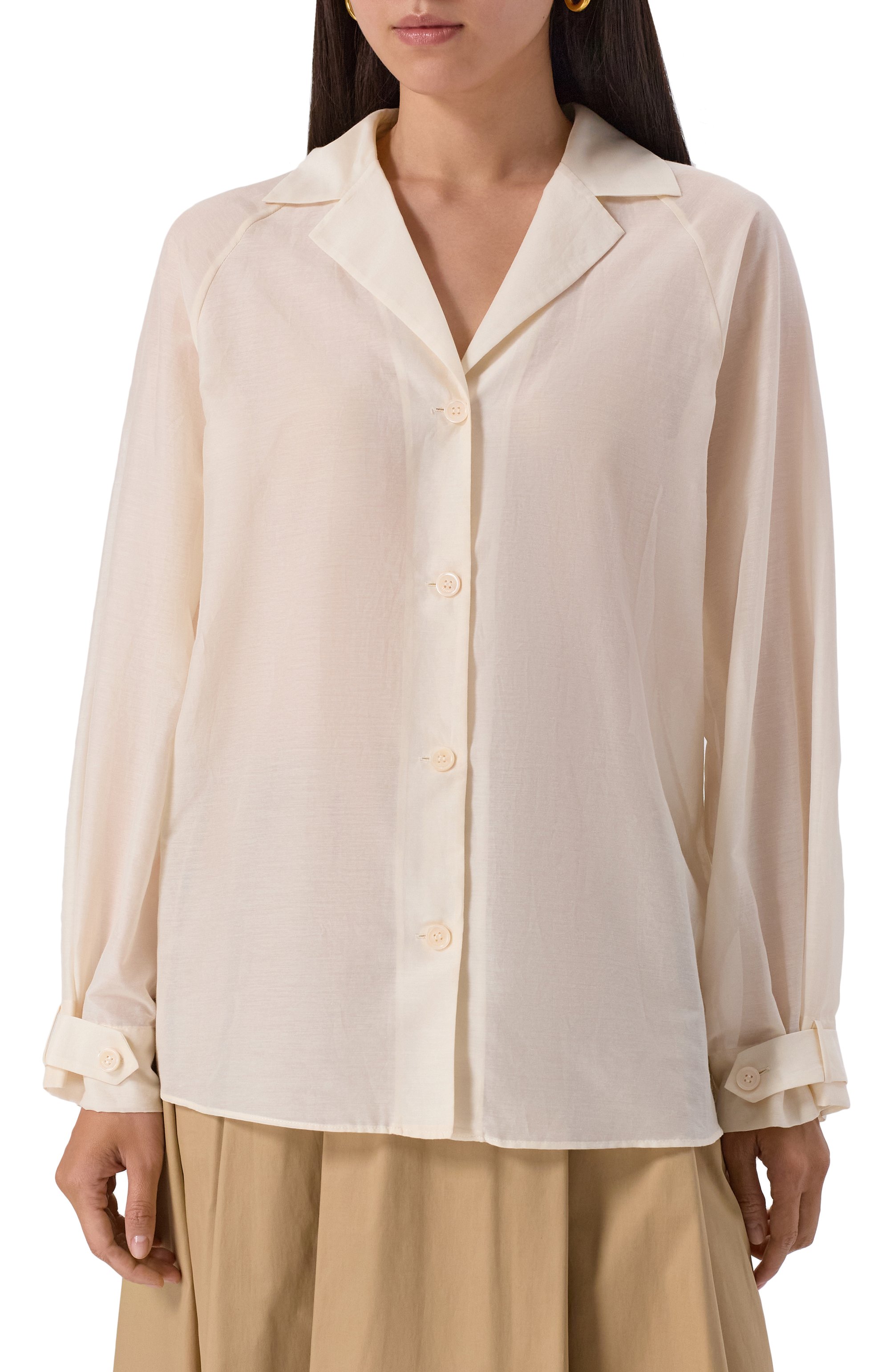 Рубашка из хлопка и шелка 12 STOREEZ, арт. 132257, фото 3