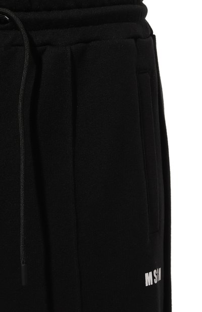 Хлопковые брюки MSGM черного цвета по цене 24950 руб., арт. 3741MDP78/247799, фото 5 Хлопковые брюки MSGM, арт. 3741MDP78/247799, фото 5