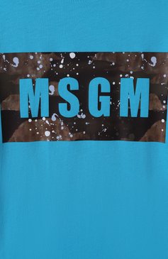Детская хлопковая футболка MSGM KIDS голубого цвета, арт. S5MSJBTH036 | Фото 3 (Материал сплава: Проставлено; Рукава: Короткие; Драгоценные камни: Проставлено; Мальчики Кросс-КТ: Футболка-одежда; Материал внешний: Хлопок; Ростовка одежда: 10 - 11 лет | 140 - 146см, 12 лет | 152 см, 16 лет | 164 см, 8 лет | 128 см, 6 лет | 116 см)