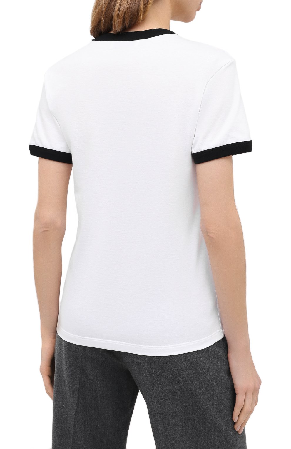 Хлопковая футболка LANVIN белого цвета по цене 24000 руб., арт. RW-T0688J-JR40-H20, фото 4 Хлопковая футболка LANVIN, арт. RW-T0688J-JR40-H20, фото 4