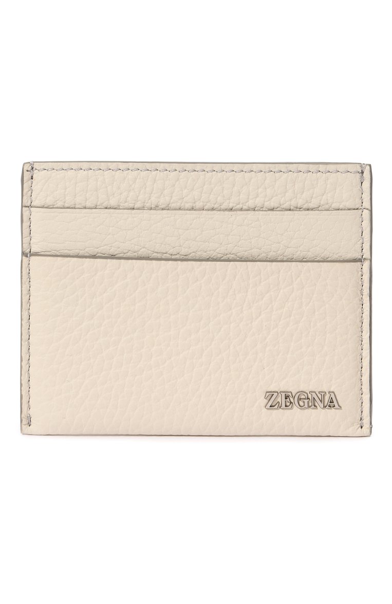 Мужской кожаный футляр для кредитных карт ZEGNA кремвого цвета, арт. LHCVM/E1817Z | Фото 1 (Материал �сплава: Проставлено; Нос: Не проставлено; Материал: Натуральная кожа)