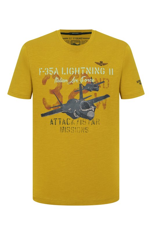 Хлопковая футболка Aeronautica Militare TS2472UJ00708 Жёлтый TS2472UJ00708