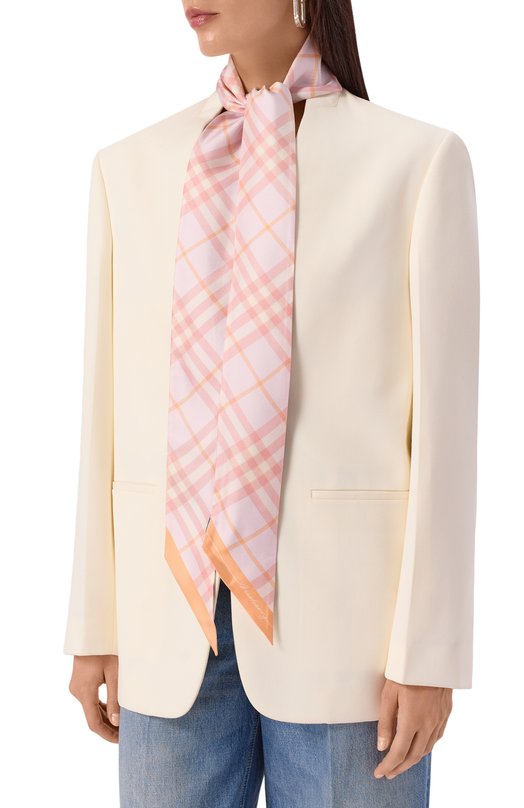 Шелковый шарф-твилли Burberry 8110364 Розовый  8110364 Фото 2