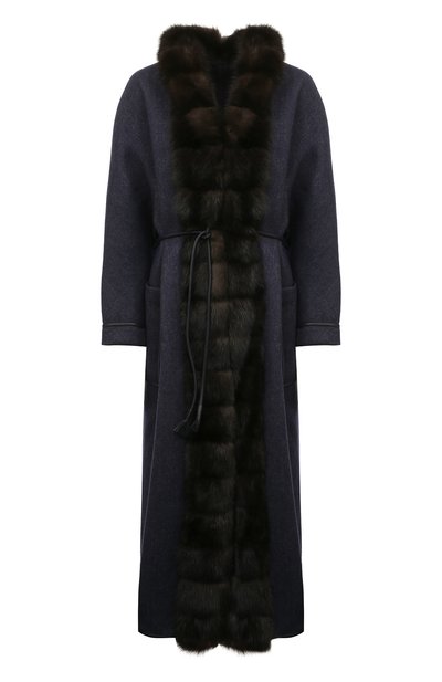 Кашемировое пальто с отделкой из меха соболя SABLEFUR, арт. 72213-sb-02, фото 1