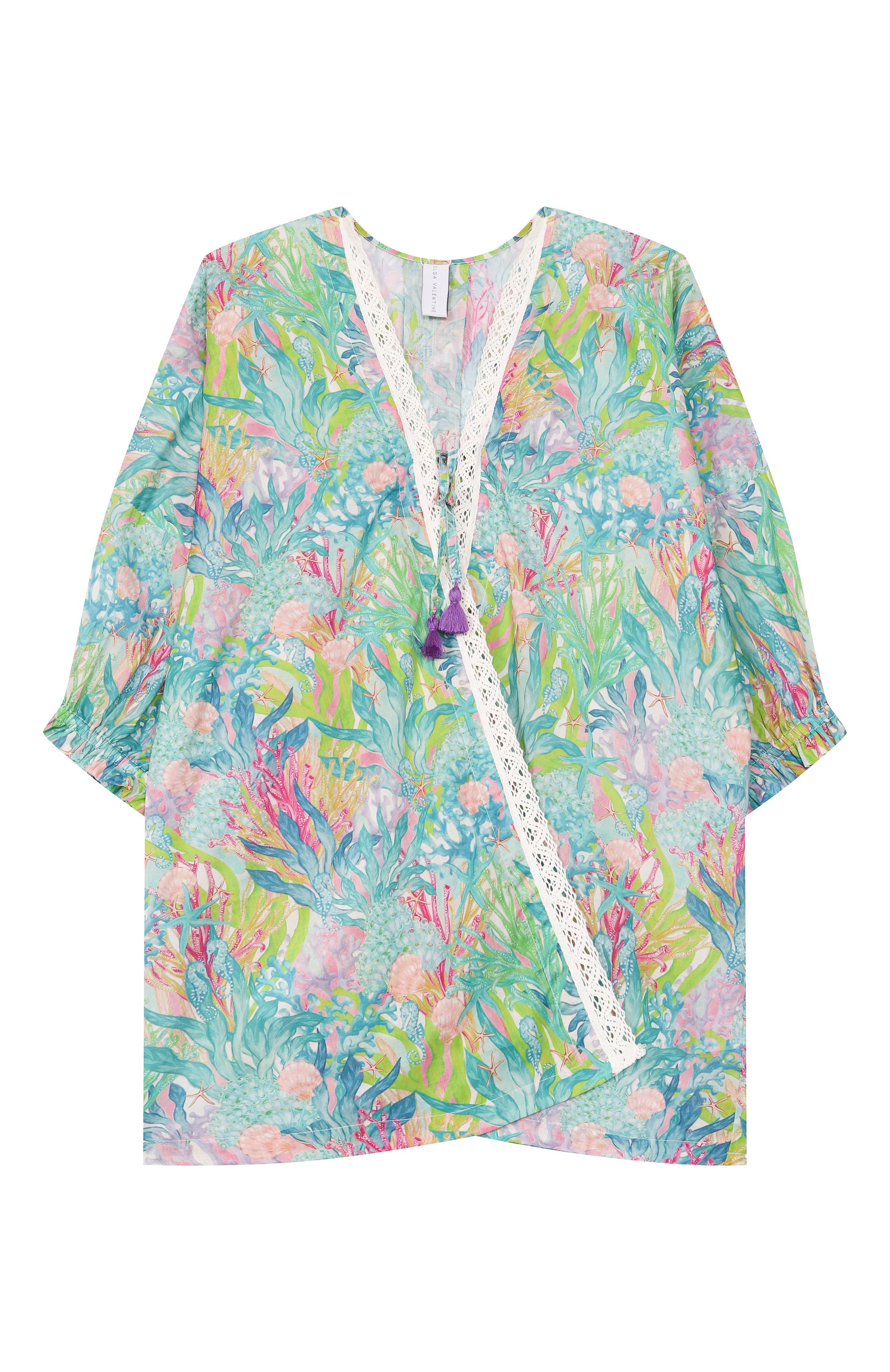 Хлопковая туника OLGA VALENTINE разноцветного цвета по цене 17150 руб., арт. 17KM/12A-16A, фото 1 Хлопковая туника OLGA VALENTINE, арт. 17KM/12A-16A, фото 1