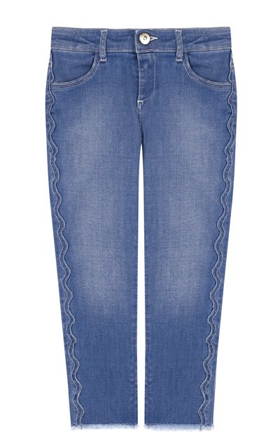 Джинсы с фигурной прострочкой и бахромой CHLOÉ, арт. C14539/14A, фото 1