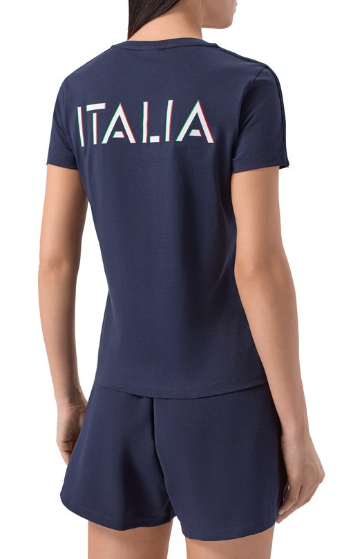 Хлопковая футболка EA7 7W001220/AF12503 Синий  7W001220/AF12503 Фото 4